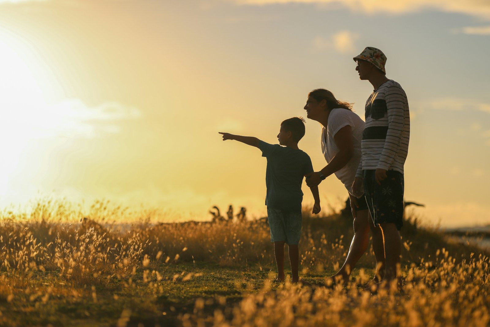 A veteran family at sunset after buying a Las Vegas home with their VA benefit